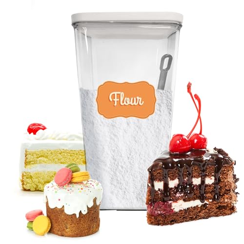 Kitchen Discovery Plastic Storage Container with Lid Airtight Food Storage Container Retains Freshness of Cereal, Snacks, Crackers, Coffee, and Pantry Staples – Multipurpose Storage with Spoon