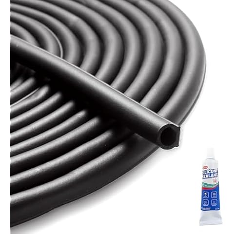 ZERITO 33Ft Weather Stripping, Weather Stripping Door Seal for Door Frame/Window Seal, D Shape Door Seal Strip Self-Adhesive Backing Seals Large Gap (from 5/16 inch to 11/20 inch) Cover