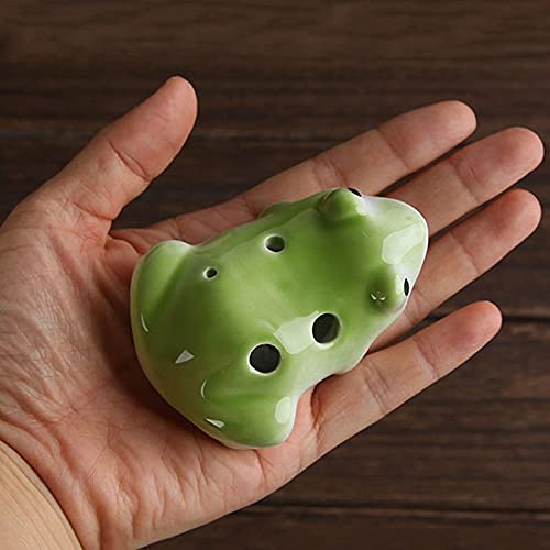 Oumifa Ocarina Instrument 6 Holes Frog Ocarina Creative Colored Glaze Handmade Cute Animals Shape Smooth Surface Souvenir Musical Instrument Graceful Shape Pottery Ocarina thumb #1