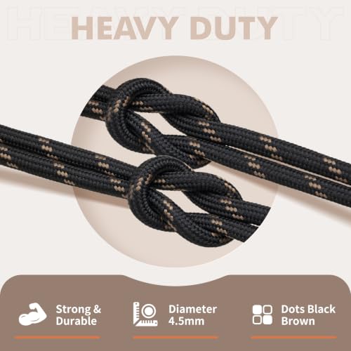 Image of Stepace 2 Pairs Round Heavy Duty Boot Laces for Hiking and Work Boots