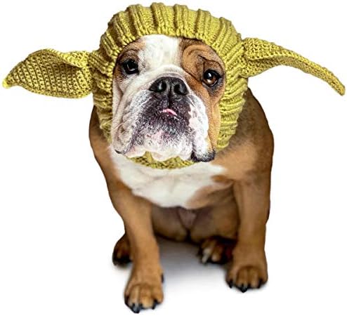 Zoo Snoods Baby Yoda Costume for Dogs, Large - Warm No Flap Ear Wrap Hood for Pets, Star Wars Dog Costume for Winters, Halloween, Christmas & New Year, Soft Yarn Alien Ear Covers
