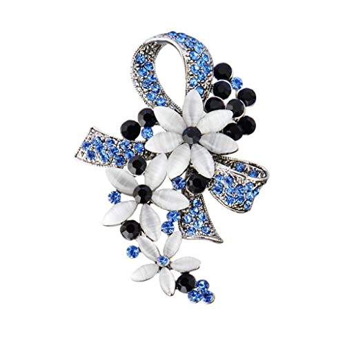 Broche hijab fleur et nœud papillon vintage rétro pour femmes