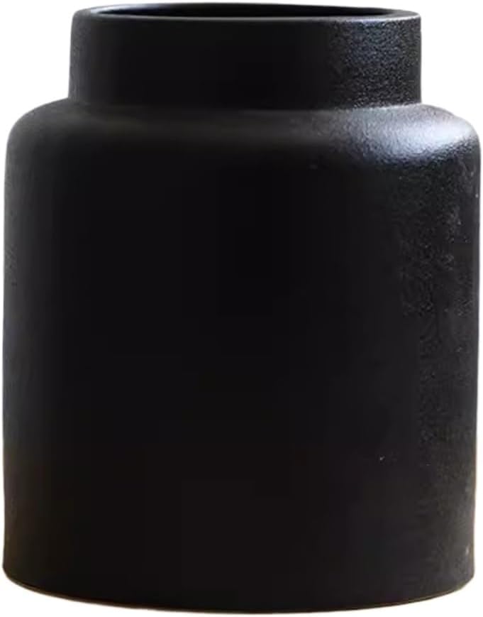 Vase Ceramic Black Vase for Living Room Decoration Flower Arrangement Large Mouth Special Vase Suitable for Dining and Living Room Home decoratio(White)