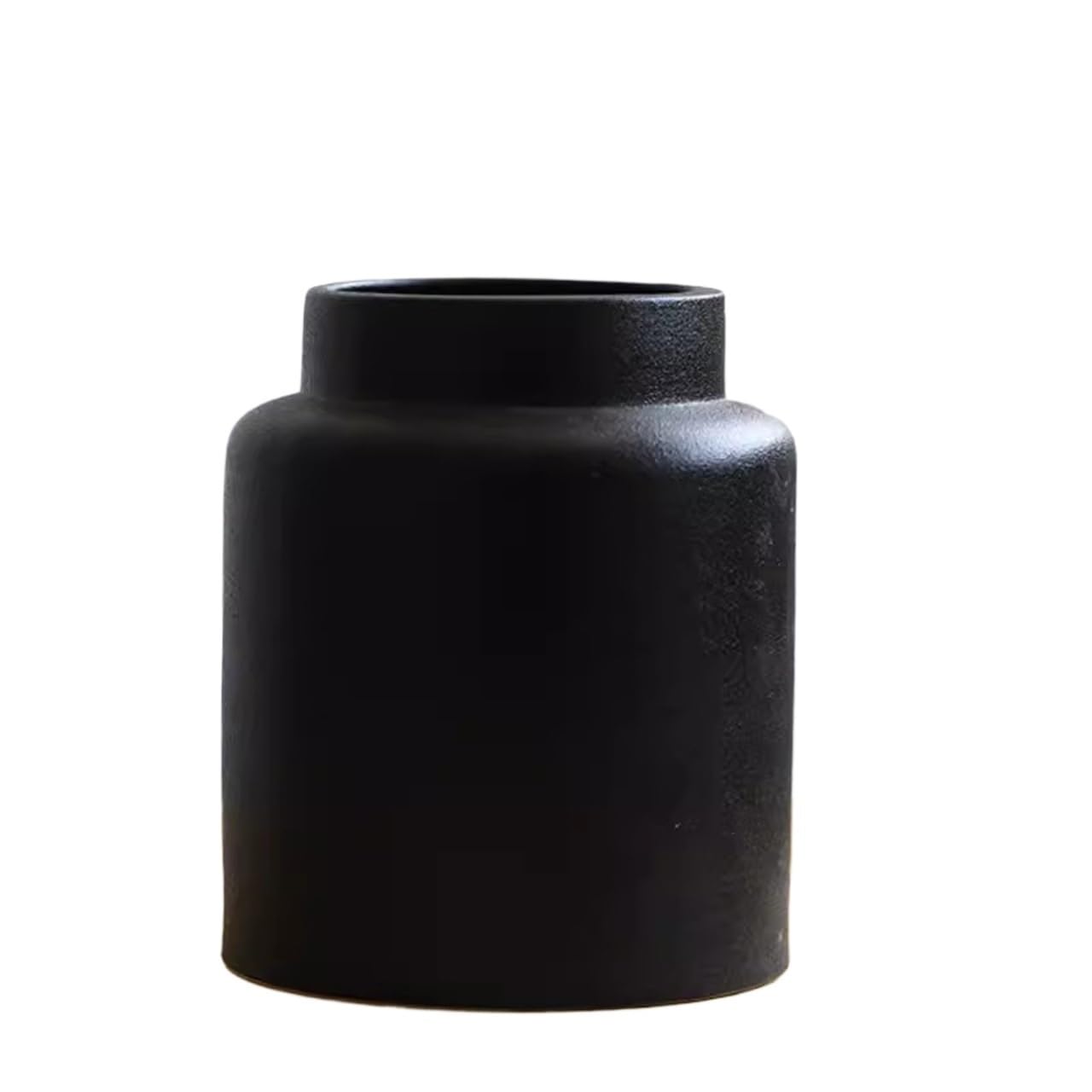 Home Vases Ceramic Black Vase for Living Room Decoration Flower Arrangement Large Mouth Special Indoors Decor(Black)