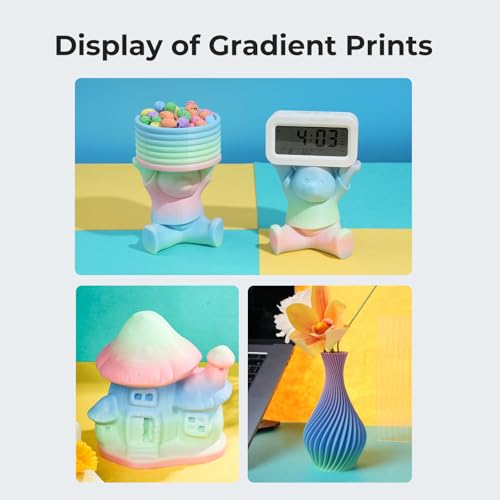 Image of Creality Hyper Rainbow PLA Filament 1.75mm, Multicolor Gradient PLA for High-Speed Printing 30-600mm /s, Smooth Extrusion, Dimensional Accuracy + /- 0.03mm Accuracy (Long Gradient)
