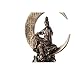 Top Collection Guan Yin Statue in Royal Ease Pose on Crescent Moon- Kwan Yin Buddhist Goddess of Compassion and Mercy Sculpture in Cold Cast Bronze- 8.5-Inch Figurine