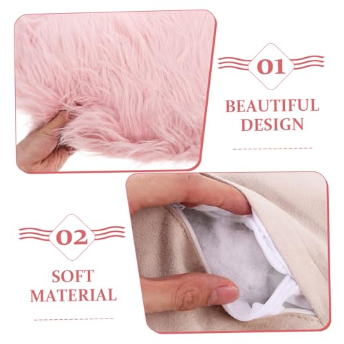 Coussin coeur peluche doux en coton PP déhoussable pour canapé