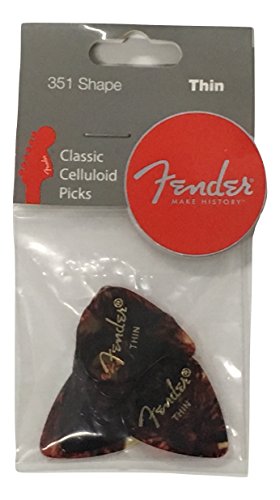 Fender 351 Forme Classic Médiators – Tortoise Shell – Thin – Set de 12 - Les Beatles, Paul McCartney, John Lennon, RIngo Starr, George Harrison Fender 351 Forme Classic Médiators - Tortoise Shell - Thin - Set de 12 – Image 3