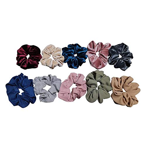 Koojawind 15Pcs Capelli Scrunchies Velluto Chiffon...