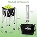 Pickleball Tennis Ball Hopper-Foldable Lightweight Tennis Cart Holds 180 Tennis/160 Pickleballs with Removable Bag,Wheels,Side Pocket for Training/Teaching, for Tennis/Pickleball/Baseball/Softball