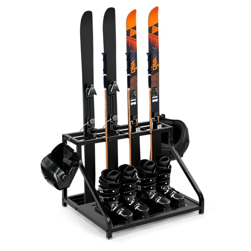 SILKPE Freestanding Snowboard Ski Storage Rack – Inclined Design