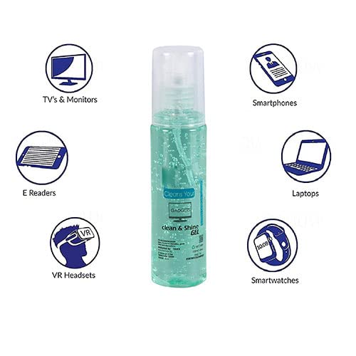 Image of PIRU Cleaning kit 100ml Darix Cleaning Spray Gel (Pack 2) and Edge Corner Cleaning Brush for Mobile,Laptop,Desktop,Camera Lens, LCD, Keyboard, Car interiors, Gaps, Slots