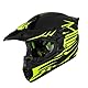 Motorradhelm Downhill Set - Integriert Fahrradhelm Kinder Jugend Fullface Helm Vollvisierhelm mit stylischem Heckflügel-Design, Belüftung + Brille+Handschuhe für Jungen/Mädchen(As Yellow,M(54~55cm))