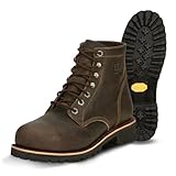 Chippewa Men's Classic 2.0 6' Steel Toe Lace Up Work Boot - Slip-Resistant, Safety Toe Boots, Chocolate Apache - 9 D