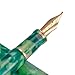 Jinhao Classic Fountain Pen Green Marble Gold Trim, Bent Nib Fude Pen Case Set