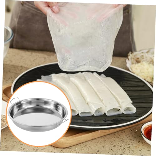 UTHCLO Steamer Heating Noodle Tray Electric Pot Hob Hotpot Non Stick Frying Pan Griddle Drip Pan Liner Oven Omelette Pan Thermal Wok Burner Air Fryer Accessories Stainless Steel - Thumbnail 4