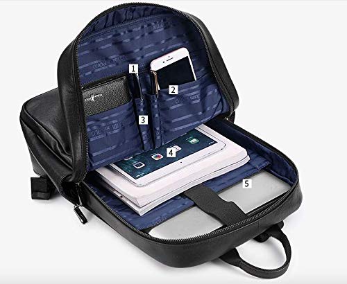 Mochila em Couro Legítimo William Polo a Prova D'água para Notebooks até 14 Polegadas Modelo Unique