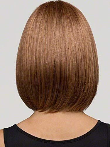 Carley Wig Color GOLDEN NUTMEG 11" Cutting Edge Bob Razored Edges Synthetic Hand Tied Monofilament Top Face Framing Tapered Layers Bundle MaxWigs Hairloss Booklet