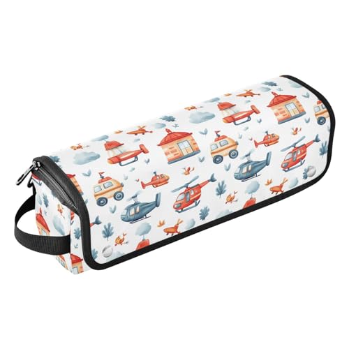 Bolsa de viaje para herramientas de cabello en mármol blanco Fire Station con tapete resistente al calor para planchas, rizadores y accesorios de cuidado capilar organizador portátil miniatura 1