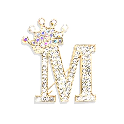 Image of Brooches and Pins for Women A-Z Letter Rhinestone Brooch Pin Jewelry Gifts