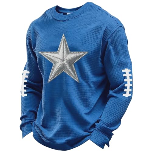 SdGgsgv Waffle Knit Game Day Sweatshirt Athletic Crewneck Sweatshirt Men