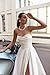 Dolinecy White Wedding Dresses with Train 2026 Sweetheart Satin Prom Dresses A Line Bridal Dress for Bride Backless US 4