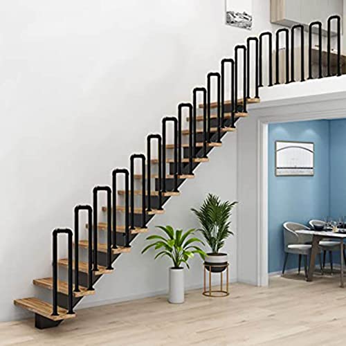 Rambarde escalier 80 cm en fer forgé noir mat pour marche extérieure - 5