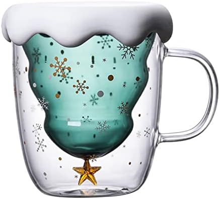 Unique Christmas Gifts for Women, Cute Christmas Mugs Coffee Cup, Double Wall Insulated Glasses for Tea and Milk, Christmas Gifts for Mom, Sisters, Kids, Lover, Friends and Family, 8.5 oz