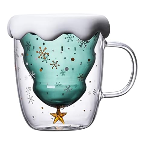 Unique Christmas Gifts for Women, Cute Christmas Mugs Coffee Cup, Double Wall Insulated Glasses for Tea and Milk, Christmas Gifts for Mom, Sisters, Kids, Lover, Friends and Family, 8.5 oz Cover