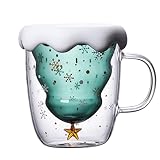 Unique Christmas Gifts for Women, Cute Christmas Mugs Coffee Cup, Double Wall Insulated Glasses for