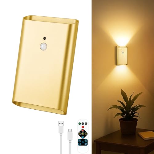 Image of Toowell LED Rechargeable Wall Lights Gold Wall Lights Battery Operated 