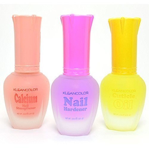 3 Kleancolor Nail Polish Calcium Hardener Cuticle Oil Treatment Lacquer + Free Earring