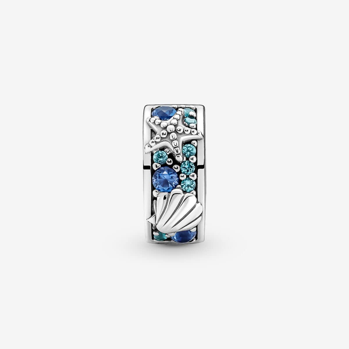 PANDORA Tropical Starfish & Shell Clip Charm Bracelet Charm Moments Bracelets - Stunning Women's Jewelry - Gift for Women - Made with Sterling Silver & Man-Made Crystal, No Gift Box