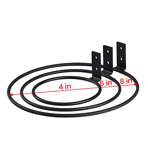 Treelen 6 Inch Flower Pot Holders For Outside,3 Pack Heavy Duty Flower Pot Ring Wall Bracket For Plant Pots Indoor Outdoor,Black #TOP6