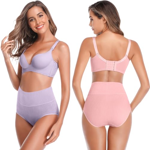 Image of Women's High Waist Cotton Underwear - Soft, Super Stretchy Briefs, Full Coverage Panties