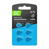 Blister - 6 Stück Green Cell Hörgerätebatterien batterien Typ/Größe Blau 675 P675 PR44 ZL1 Zinc Zinc-Air Akustische Zink-Luft-Hörgerätebatterien für Hörgeräte und Otoplastiken