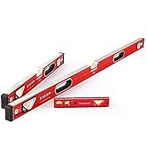 Goldblatt 3-Piece Torpedo Level Set - 9", 24", 48" Spirit Level Included, Aluminum Alloy Construc...
