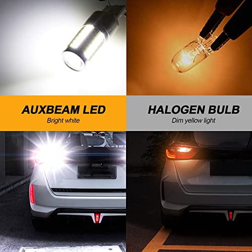Auxbeam 7440 Led Backup Reverse Light Bulb, Super Bright White T20 7440 W21W Led Bulbs For Backup, Reverse Light, 33-Smd Led Chipsets With Projector, Pack Of 2 #TOP6