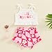 Honganda Fashion 2Pcs Infant Baby Girl Summer Outfit Set Little Nugget Camisole Top with Ruffle Floral Shorts Clothes (Pink, 18-24 Months)