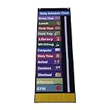 Daily Schedule Pocket Chart, Classroom Schedule Calendar with Movable Arrows for Teachers, Reusable Teaching Aid for Organizi