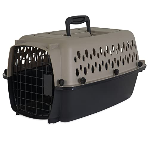 Petmate Vari Dog Kennel Portable Airline-Friendly Carriers & Crates for Small Dogs and Puppies, Durable Plastic, Pet Carrier For Home and Travel, XS Extra Small 19″ For Dogs Up To 10 Lbs, Taupe