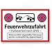 Produktbild Komma Security Feuerwehrzufahrt Schild 30 x 20 cm Hinweisschild Feuerwehreinfahrt - Halteverbot nach StVO Warnhinweis - Halteverbot Parkverbot parken verboten