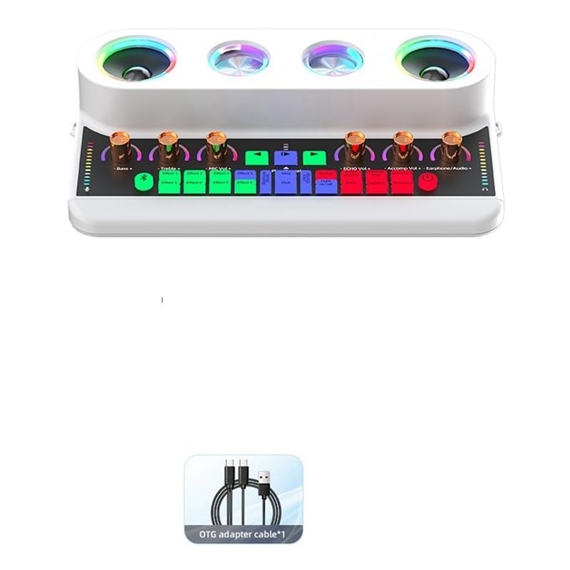 Mesa Mezclas, Tarjeta de sonido audio profesional S20 con módulo personalizado música Interfaz externa(Bianco)