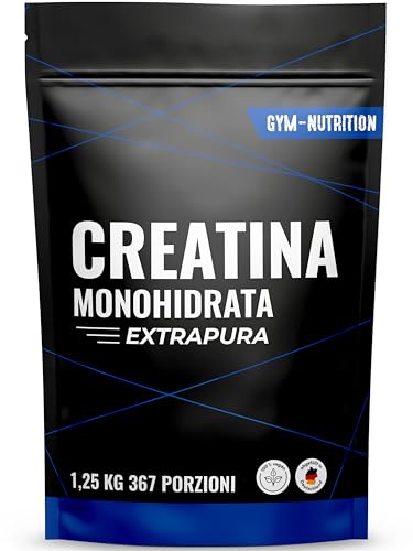 Creatina Monoidrata Polvere Extrapura - 1,25 Kg (367 Porzioni) Con Vitamina B6 - Vegan E Prodotta In Germania - Creatine Monohydrate Powder-image
