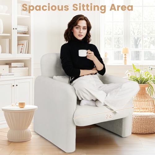 Sillón Chenille Blanco Plegable miniatura 6