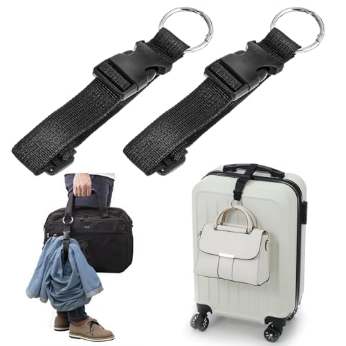 Ymapinc - 2Pcs Add A Bag Jacket Strap,Ymapinc Adjustable Luggage Belt Straps for Suitcases Backpack Travel Accessories for Connecting Luggage Carry Extra Bags (Black)