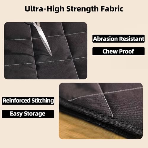 Tinzum Chew Proof Dog Crate Pad, Indestructible Black Kennel Mat 22"x35" — view 3
