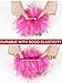 Rulala Fancy Women's Faux Fur Wrist Cuffs Winter Fluffy Furry Arm Warmers Plush Wristband(Hot Pink)