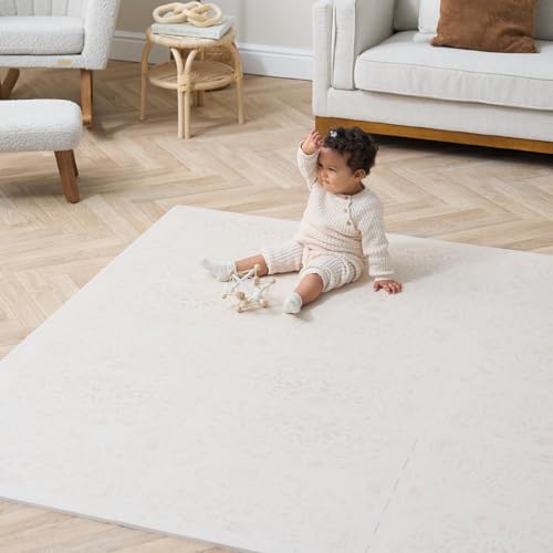 Tutti Bambini Infinity Baby Play Mat - 6-Piece Soft Play Puzzle Baby Mats for Floor Play, Cushioned & Non-Slip EVA Foam Play Mat, Wipe-Clean Baby Playmat, Baby Mat Bedouin Sand (180 × 120 cm)