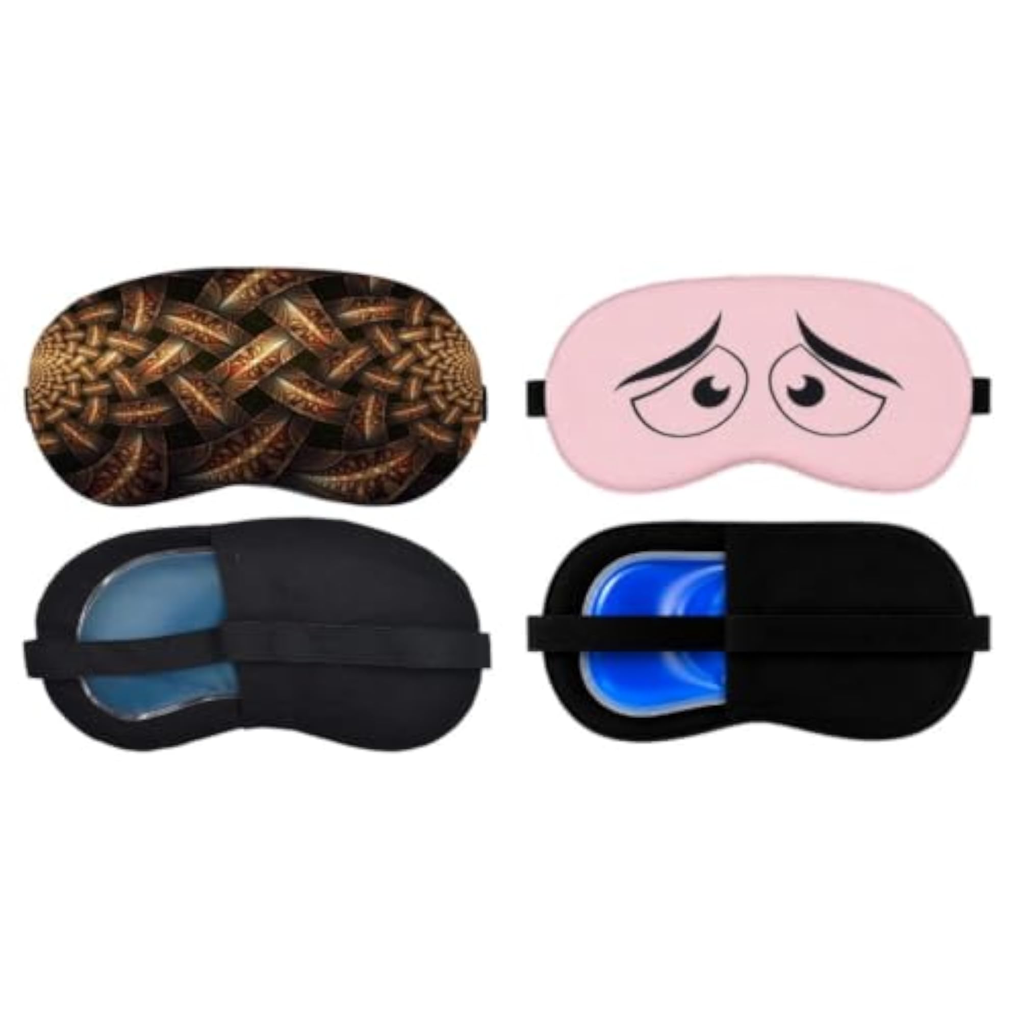 Combo Pack of 2 Soft Fabric Pink Face Print Sleep Masks